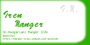 iren manger business card